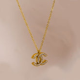 Crystal-Studded Twin C Pendant